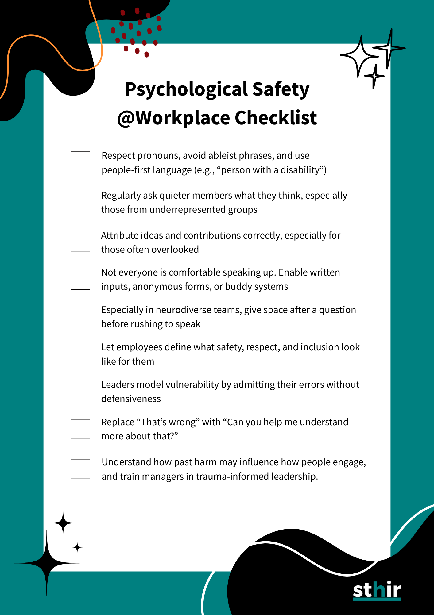 Psychological Safety Checklist