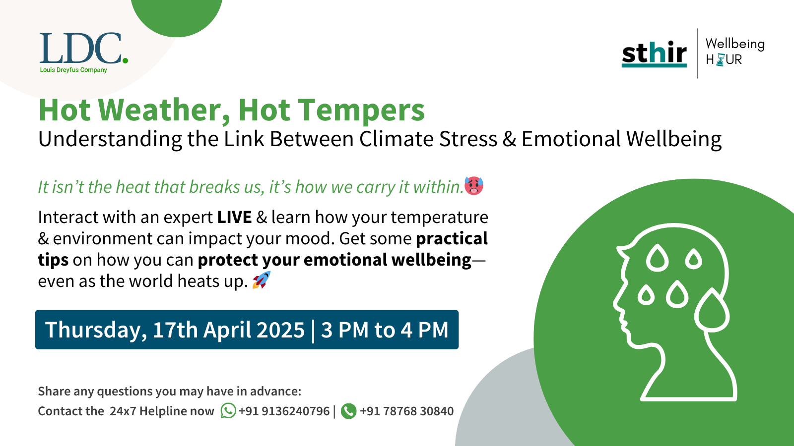 Understanding the link between Climate Stress and Emotional Wellbeing, Wellbeing Hour