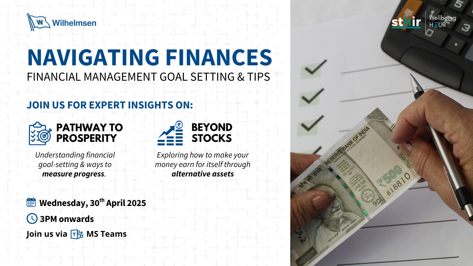 Navigating Finances - Financial Management & Goal Setting, wellbeing hour