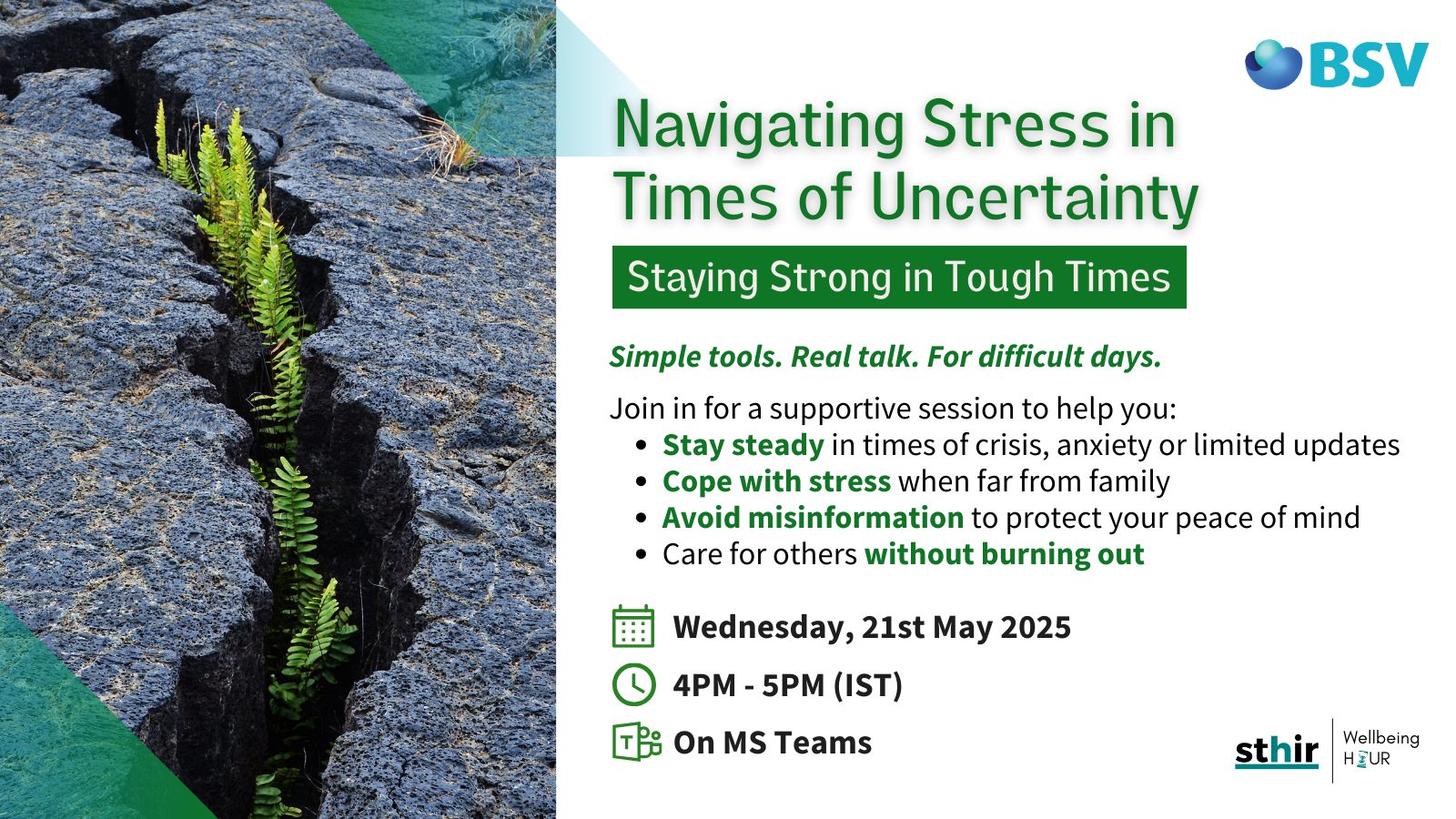 Navigating Stress in Times of Uncertainty, wellbeing hour, employee wellbeing, employee assistance programme