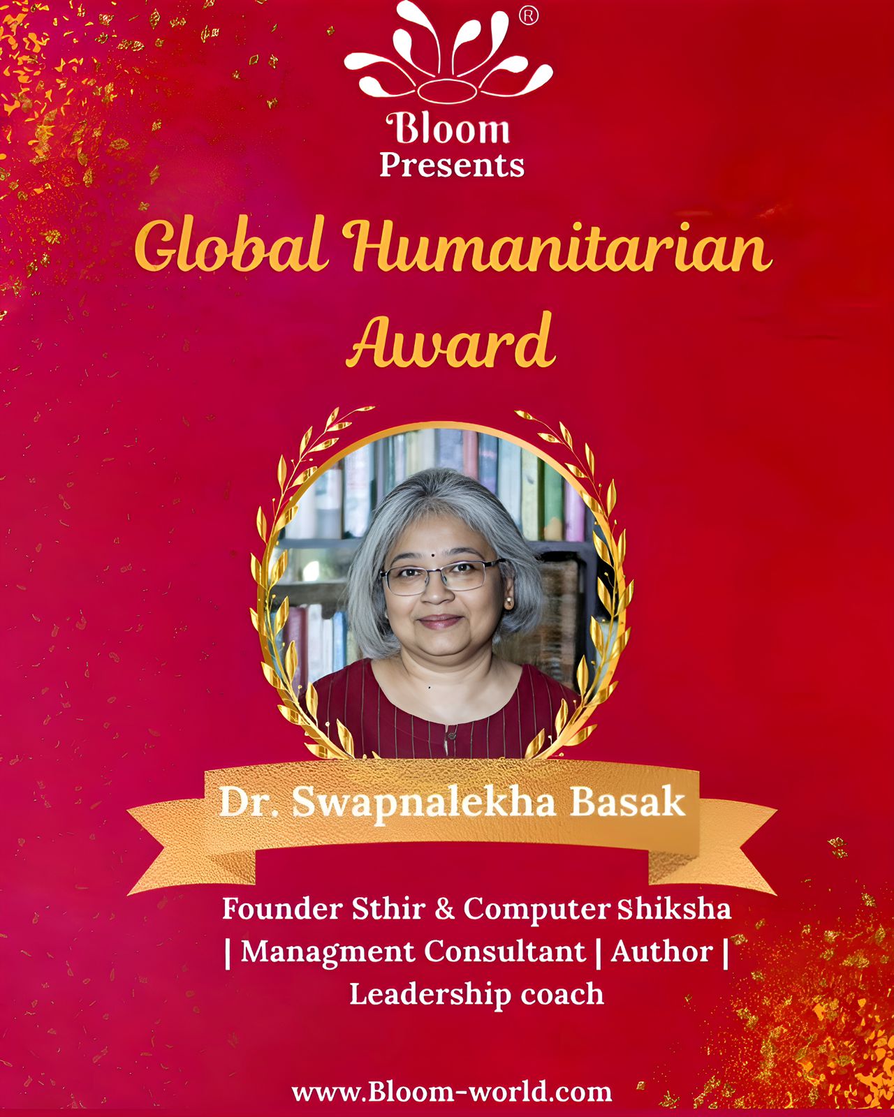 Sthir Founder receives the Global Humanitarian Award