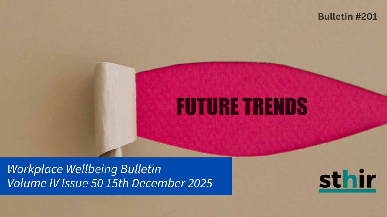 Workplace Wellbeing Bulletin 2025, issue 50, physical wellbeing, emotional wellbeing, occupational wellbeing, social wellbeing, financial wellbeing, spiritual wellbeing, Workplace wellness, workplace fertility , productivity , fertility challenges , higher absenteeism, and talent loss, reproductive health , hybrid work realities, alcohol and substance use policies , safety, performance, wellbeing, and accountability at work, AI chatbots , remote work and job roles , AI assistants , de-escalation training , workplace aggression and conflict , emotional regulation, communication skills, and psychological safety , Career minimalism, Gen Z professionals , Digital nomad families , hidden costs of worldschooling , children’s education, stability, socialisation, and emotional wellbeing , POSH Act , workplace harassment , employer responsibility , traditional workplace, workplace expectations and wellbeing , work patterns, employee expectations, and mental health awareness ,